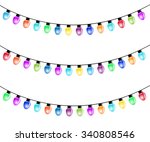 christmas light bulbs isolated... | Shutterstock . vector #340808546