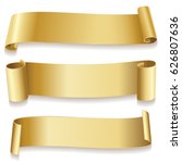ribbons golden isolated on... | Shutterstock .eps vector #626807636