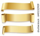 ribbons golden isolated on... | Shutterstock . vector #640132909