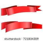 red holiday ribbon isolated on... | Shutterstock . vector #721834309