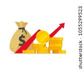 profit money or budget vector... | Shutterstock .eps vector #1055299523