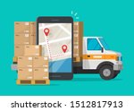logistic cargo mobile courier... | Shutterstock .eps vector #1512817913