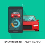 smart car and smartphone... | Shutterstock . vector #769446790