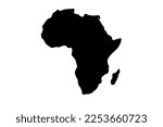 Africa map icon on white background.