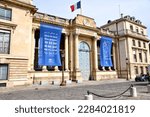 Small photo of Paris, France. March 29, 2023. Entrance To The Assemblee National Building.