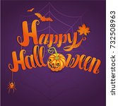 happy halloween greeting card... | Shutterstock .eps vector #732508963