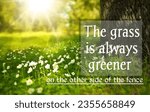 Small photo of the proverb of nature's with the green grass and sunlight