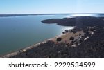 aerial photo of scout camp on lake Bridgeport