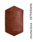 Small photo of Piece of brown leather with respite isolated on white background