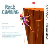 Rock Climbing Girl. Isolated On ...