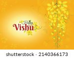happy vishu cassia fistula... | Shutterstock .eps vector #2140366173