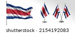 set of costa rica waving flag... | Shutterstock .eps vector #2154192083