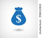 money bag    blue vector icon | Shutterstock .eps vector #558412810