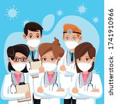 group of doctors wearing... | Shutterstock .eps vector #1741910966