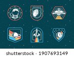 bundle of six space patches set ... | Shutterstock .eps vector #1907693149