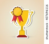 trophy icon design   editable... | Shutterstock .eps vector #407696116