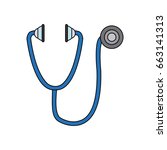 stethoscope medical equipment... | Shutterstock .eps vector #663141313