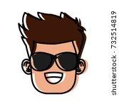 boy with sunglasses cartoon | Shutterstock .eps vector #732514819
