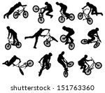 12 high quality bmx cyclist... | Shutterstock .eps vector #151763360