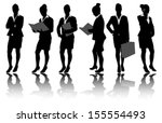 business woman silhouettes | Shutterstock .eps vector #155554493
