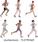 runners detailed illustration   ... | Shutterstock .eps vector #713799469