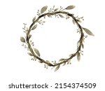 watercolor of wreath plant... | Shutterstock . vector #2154374509