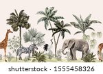 tropical vintage botanical... | Shutterstock .eps vector #1555458326