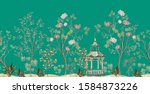 beautiful exotic chinoiserie... | Shutterstock .eps vector #1584873226