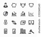business icons and finance... | Shutterstock .eps vector #153268160