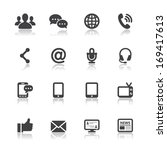 communication icons with white... | Shutterstock .eps vector #169417613