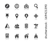 map and location icons with... | Shutterstock .eps vector #169421390