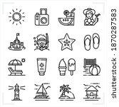 summer and beach icons with... | Shutterstock .eps vector #1870287583