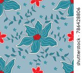 fabric flower design | Shutterstock .eps vector #786428806