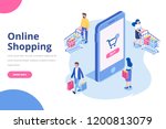online shopping isometric... | Shutterstock .eps vector #1200813079