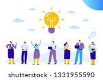 flat business people with big... | Shutterstock .eps vector #1331955590