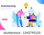 brainstorming creative team... | Shutterstock .eps vector #1342795133