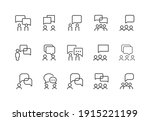 communication line icon set.... | Shutterstock .eps vector #1915221199