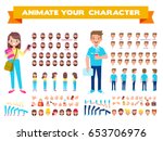 front  side  back view animated ... | Shutterstock .eps vector #653706976