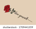 rose lettering hand drawing... | Shutterstock .eps vector #1709441359