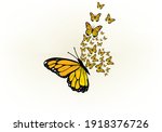 tawny orange monarch butterfly... | Shutterstock .eps vector #1918376726