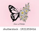 pink butterfly daisy daisy... | Shutterstock .eps vector #1921353416