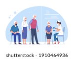 vaccination of the elderly... | Shutterstock .eps vector #1910464936