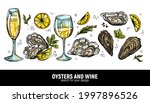 a hand drawn set of oysters and ... | Shutterstock .eps vector #1997896526