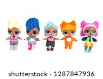 Small photo of Minsk, Belarus - January 16, 2019: Cute little L.O.L. Surprise dolls with dark skin on balls. LOL - Lil Outrageous Littles surprise toy from MGA Entertainment, also create toys: Lalaloopsy, Num-Noms