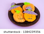 bright halloween pumpkin shaped ... | Shutterstock . vector #1384239356