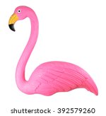  Plastic Flamingo  Isolated On...