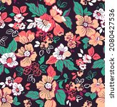 seamless floral pattern.... | Shutterstock .eps vector #2080427536