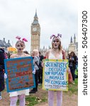 Small photo of London, 29 October 2016. The Animals Rights March in organized by London Vegan Action to rise awareness about cruelty and bad influence on the environment of meat production.