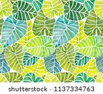 Tropical Leaves Background...