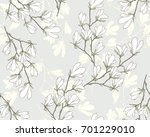 magnolia flower vector... | Shutterstock .eps vector #701229010